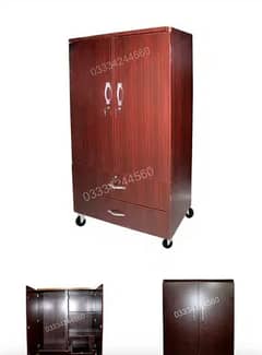 D13 Wooden 6x4 feet two large Drawer cupboard wardrobe almari cabinet