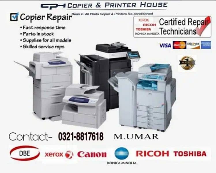 Photocopy Machine and Printers sell and Provide services 0