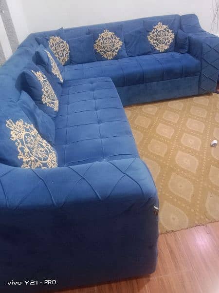 beautiful six seater L shape sofa set for sale 4