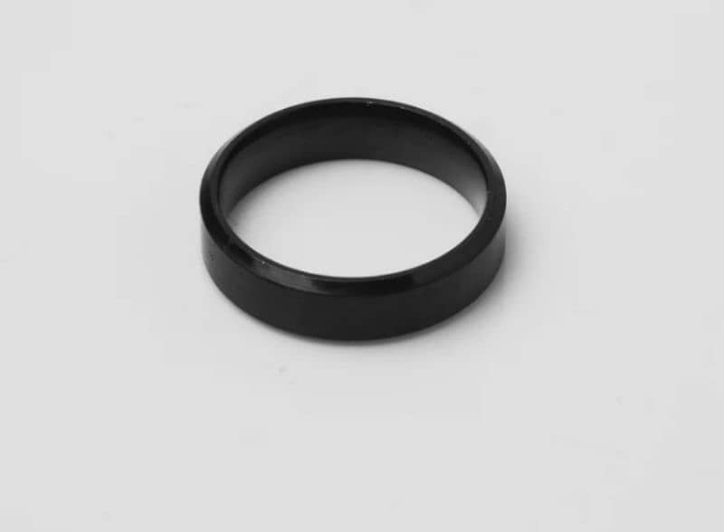 Matte Stroked Black Ring  & Classic Silver Ring 0