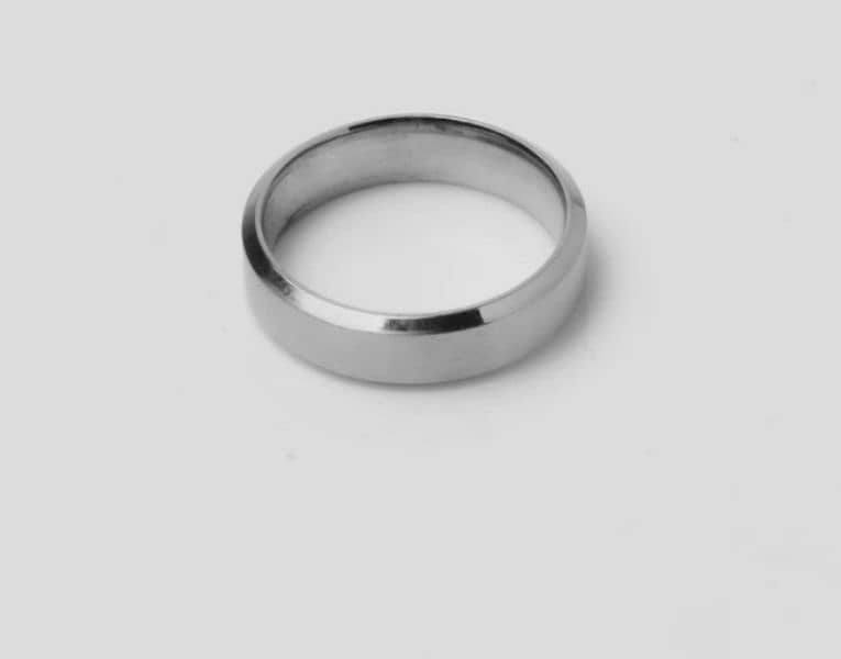 Matte Stroked Black Ring  & Classic Silver Ring 1