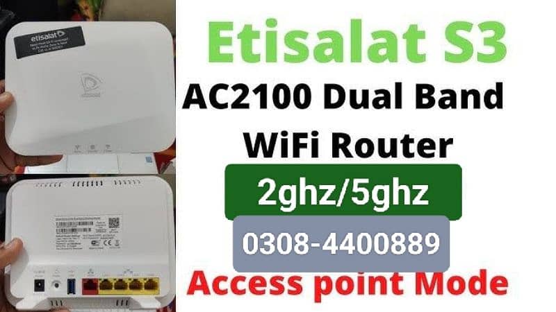 Etisalat S3 AC2100 DualBand wifi Router Gigabyte 2ghz 5ghz tplink tend 1