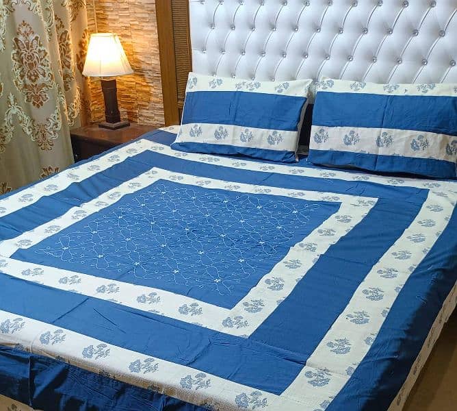 3 pieces stitched bedsheets embroidery work patches work 15