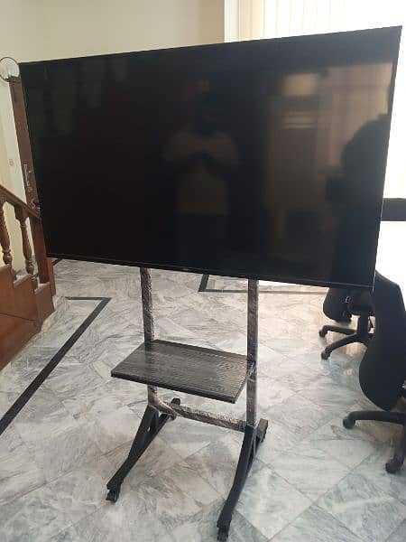 lcd led tv floor stand with wheels and shelf office home 3