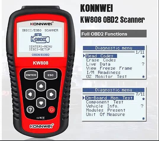 KONNWEI KW808 Auto OBDII Code Reader 2.8"Large Screen OBD2 Scanner 1