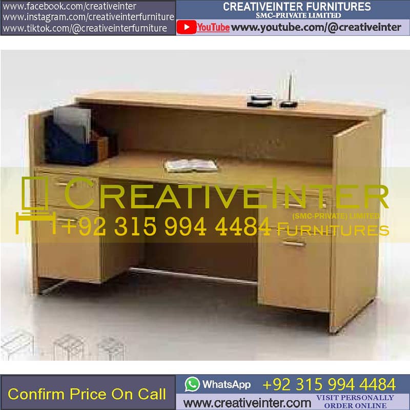Office Reception  table desk chair workstation Front computer Counter 9