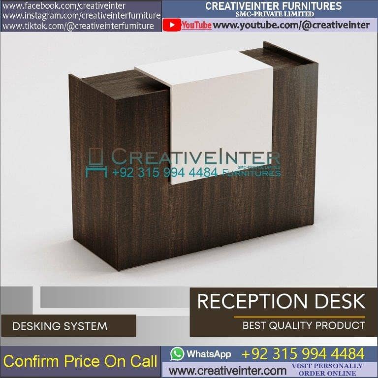 Office Reception  table desk chair workstation Front computer Counter 10