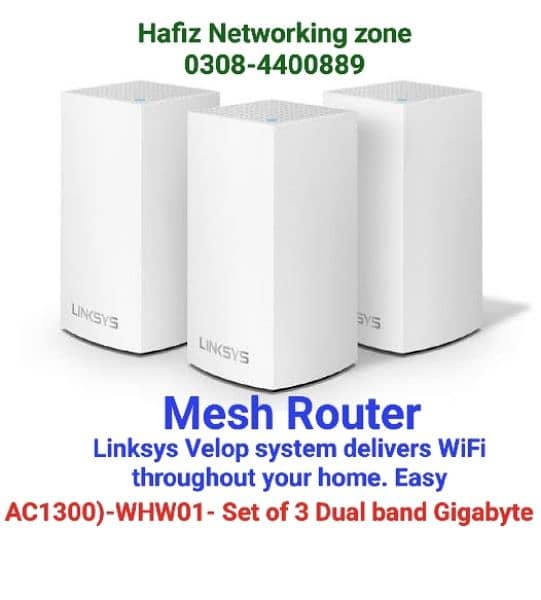 Linksys Velop Mesh WiFi System AC1300 Dualband Gigabyte 5gh 0