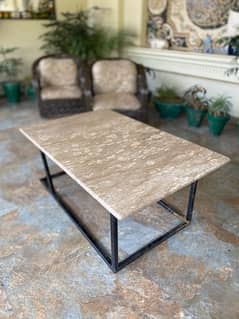 centre table/dining table/marble top iron table