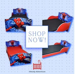 Kids Single Bed Spiderman, Superman Bed by Furnishoo Factory Outlet