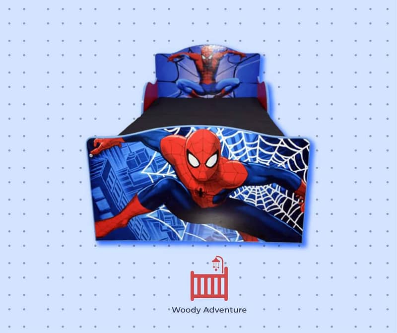 Kids Single Bed Spiderman, Superman Bed by Furnishoo Factory Outlet 1