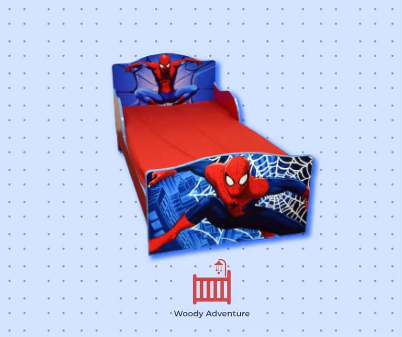 Kids Single Bed Spiderman, Superman Bed by Furnishoo Factory Outlet 0