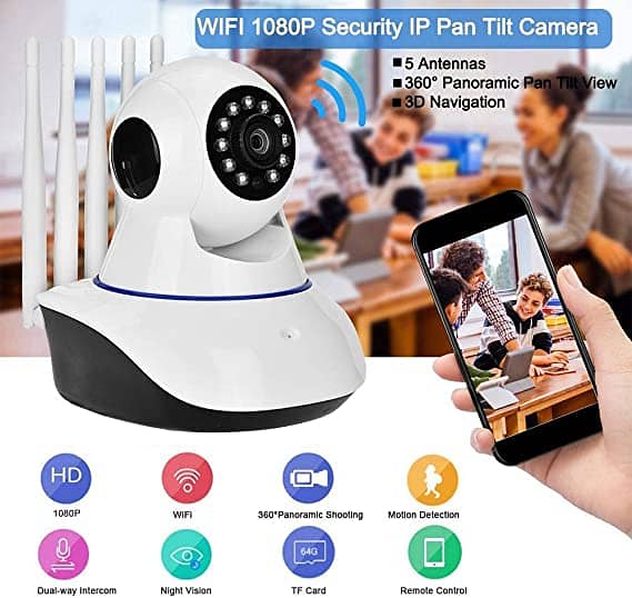 V380 5 Antena 2MP 1080p 360° Wifi Night Vision 03020062817 0