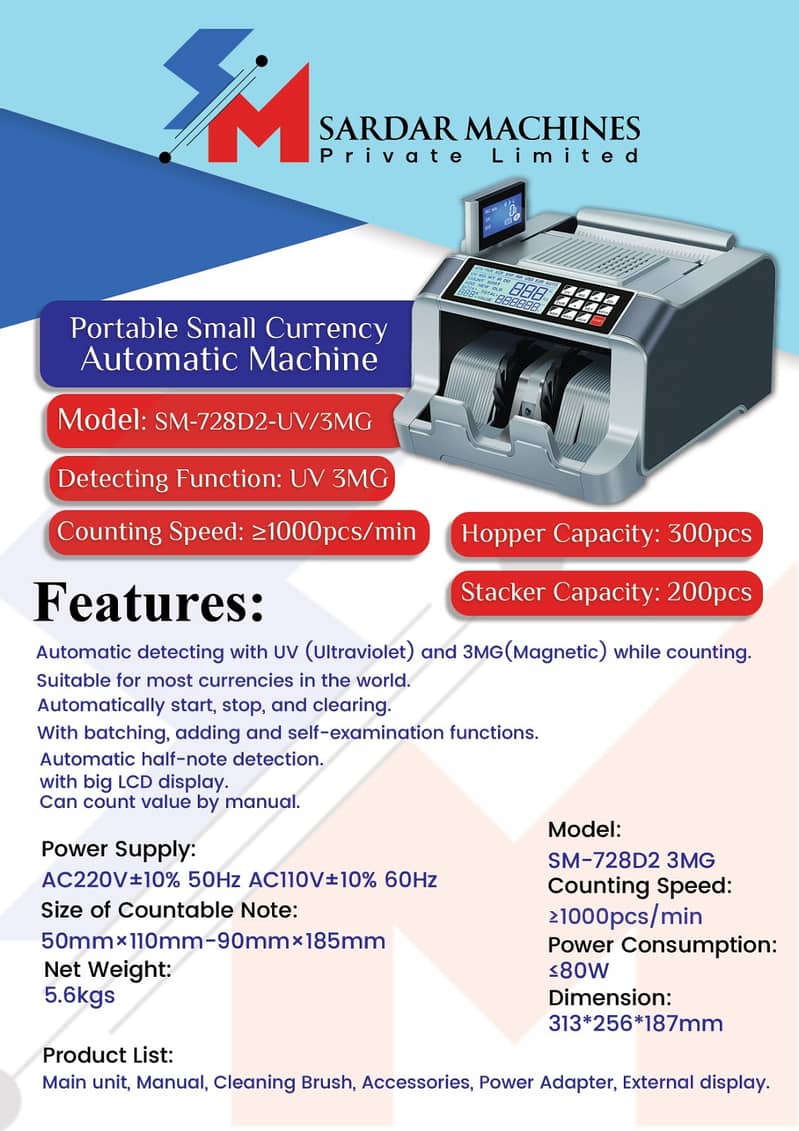 cash counting machines with fake note detection USD EURO PKR Pakistan 4