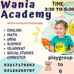 Friendly tutor for playgroup to 5 students .