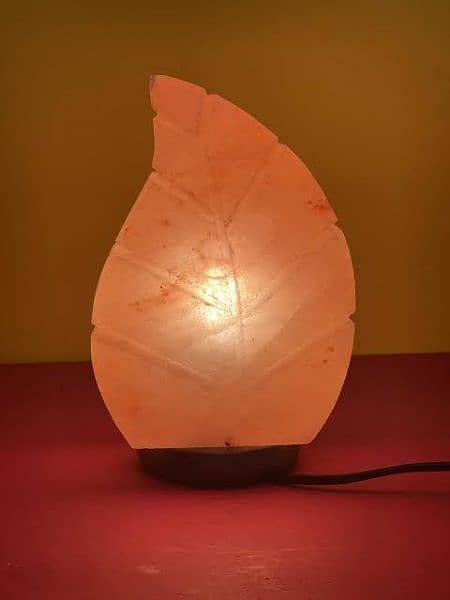 Himalayan pink Rock Salt lamp leave shape natural 100% 0