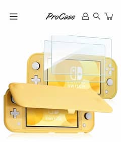 procase nintendo switch lite flip cover case with glass protectors