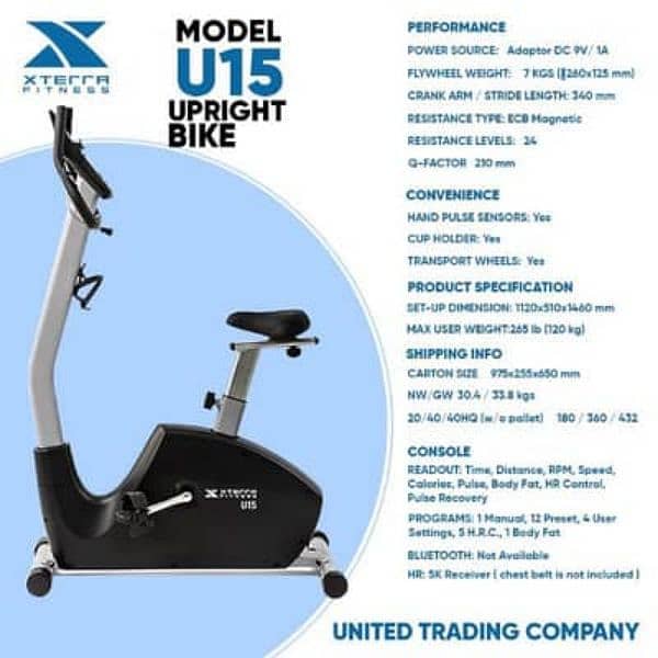 xterra USA upright bike gym and fitness machine 1