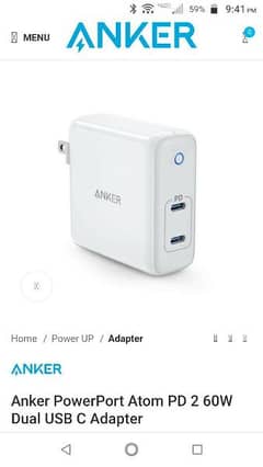 Anker for MacBook & laptops 60w charger