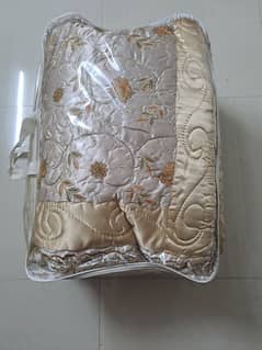 Wedding Bedsheet 9 pieces Colour Golden. Embossed designing