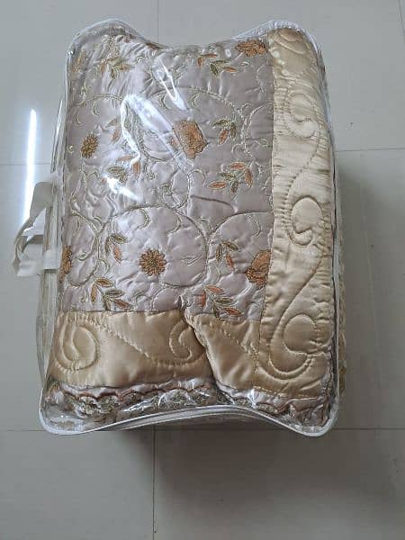 Wedding Bedsheet 9 pieces Colour Golden. Embossed designing 0