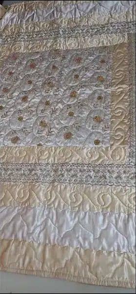 Wedding Bedsheet 9 pieces Colour Golden. Embossed designing 4