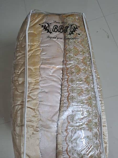 Wedding Bedsheet 9 pieces Colour Golden. Embossed designing 5