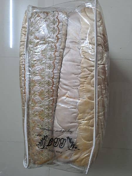 Wedding Bedsheet 9 pieces Colour Golden. Embossed designing 6