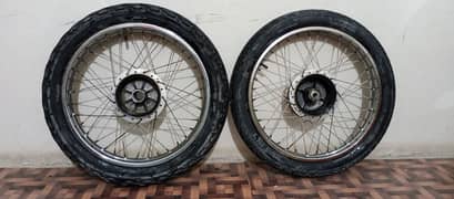 Yamaha 125z Original Front and Back Rims Tyre and Tube