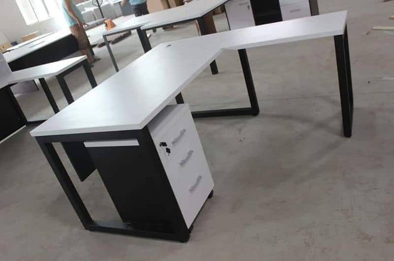 L Shaped Work Desk/Drawers/Workstation/Work Table/Desktop Table 4