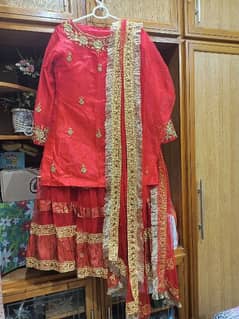 bridal gharara with shirt and dupatta