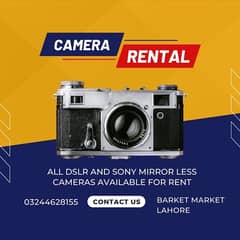 DSLR CAMERA ON RENT, Lens, Rent, Canon, Sony ,Lens / Rent A Camera