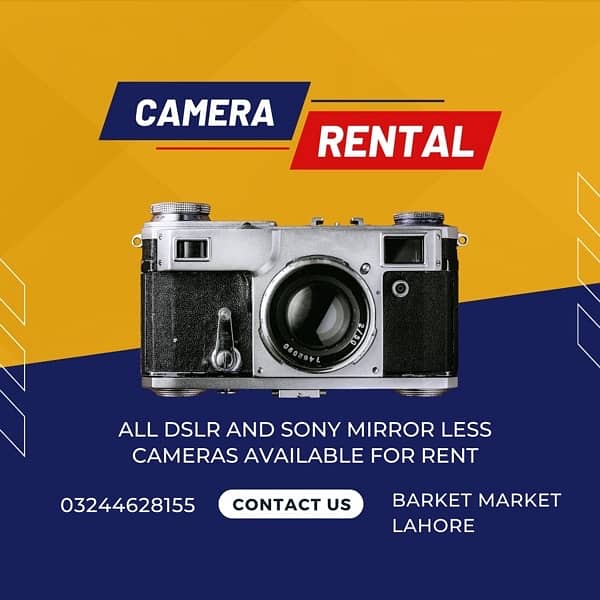 DSLR CAMERA ON RENT, Lens, Rent, Canon, Sony ,Lens / Rent A Camera 1