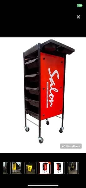 Saloon Trolley 5 Trays With adjustable wheel lock 7