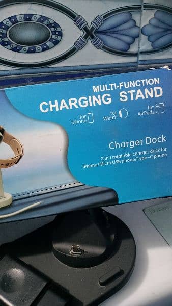 multifunctional 4 in one charging stand,also wireless charging support 8