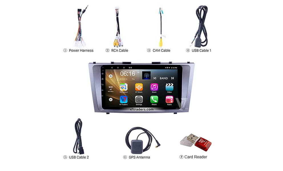 V7 Toyota Camry Car Android LED LCD Panel GPS Navigation Screen 3