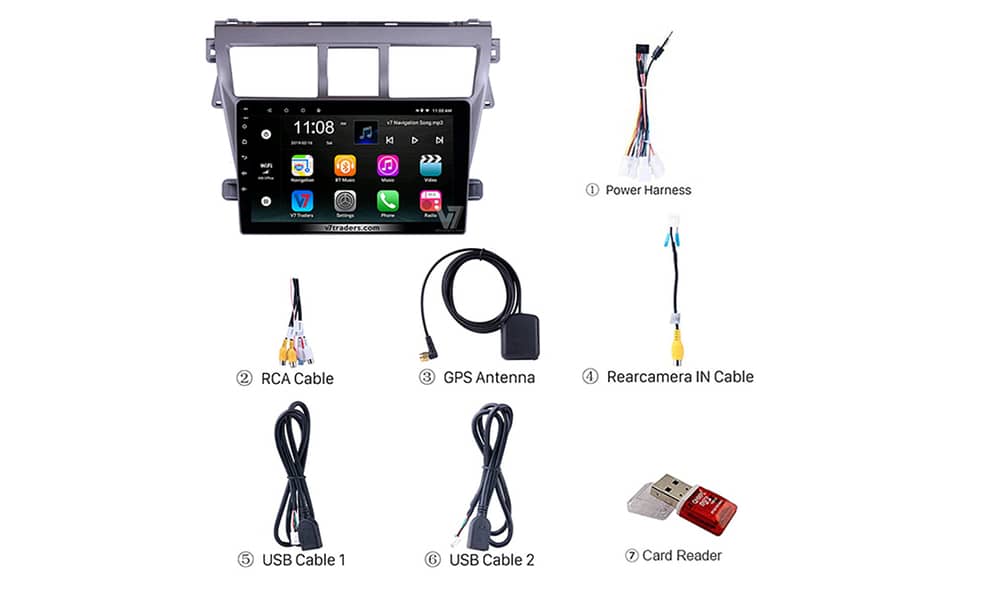 V7 Toyota Belta Car Android LCD Panel GPS Navigation Player Indash 3