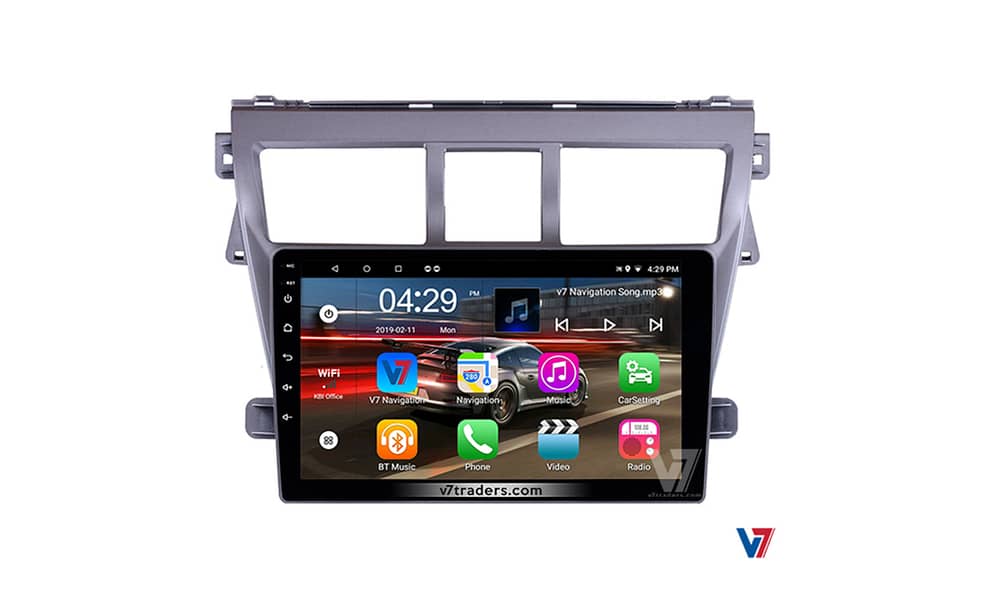 V7 Toyota Belta Car Android LCD Panel GPS Navigation Player Indash 9
