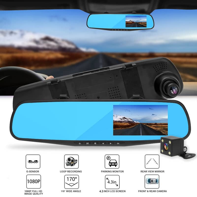 Car DVR Mirror DUAL Camera Front/Back 1080p 1