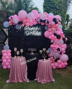 Birthday decore, balloons decoration, anniversary decor,bridal shower,
