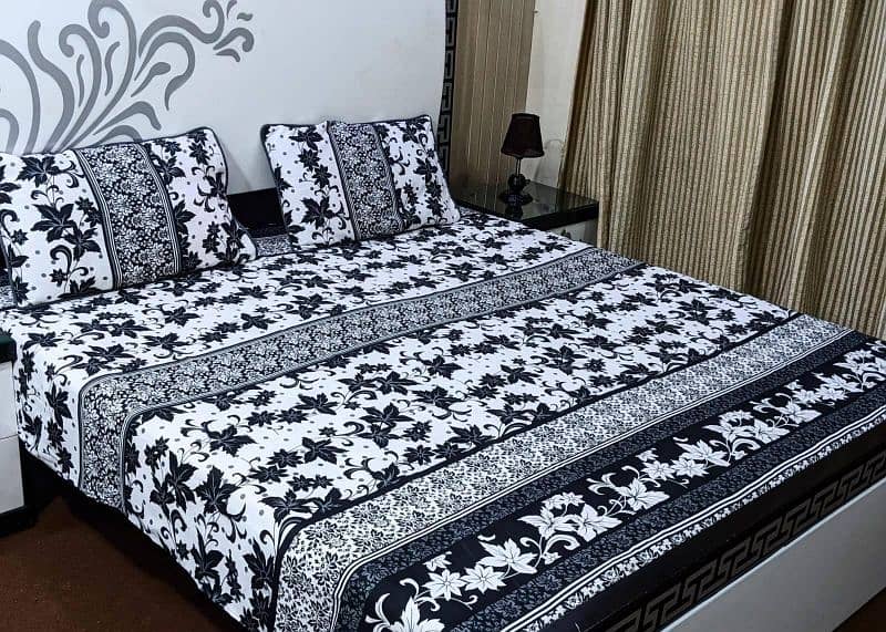 3 pieces stitched bedsheets pure cotton king size 3