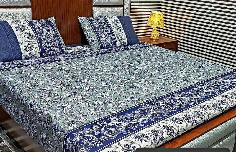 3 pieces stitched bedsheets pure cotton king size 9