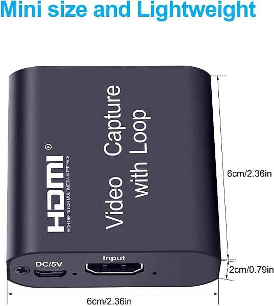 Video Graphics Adapter/HDMI Video Capture Card USB 3.0. 4K Loop Output 9