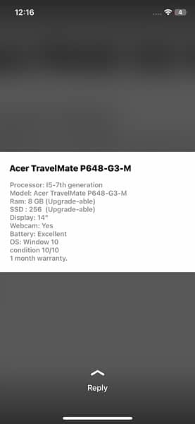 Acer travelmate core i5 6th gen 8/256 ssd 3