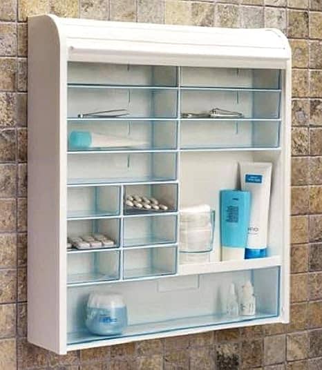 Multipurpose Modern Wall Mounted Tambour Shutter Door Medicine Cabinet 0