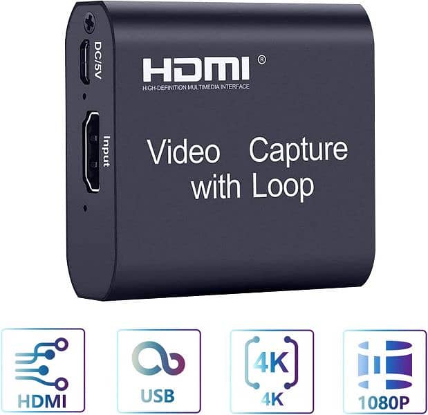 Video Graphics USB to HDMI 4K Video Capture Card USB 3.0. Loop Output 14