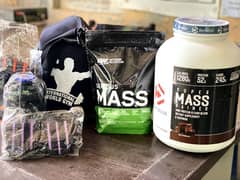 6lbs Fast muscle gainer + 1kg serious mass + All gym accessories 0