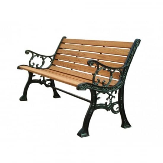 Park seating Lawn Benches, Patios outdoor Wooden Iron Frame Benches 7