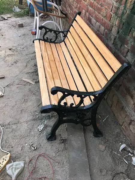 Park seating Lawn Benches, Patios outdoor Wooden Iron Frame Benches 10