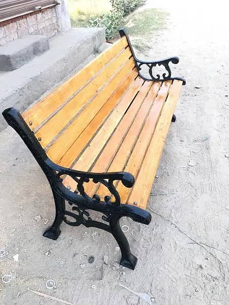 Park seating Lawn Benches, Patios outdoor Wooden Iron Frame Benches 12